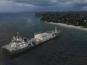 Rendering of nuclear power generation ship