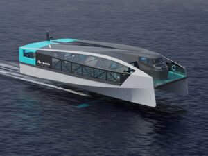 Artemis Technologies’ all-electric Artemis EF-24 Passenger foiling ferry will carry 150 passengers at speeds up to 36 knots.
