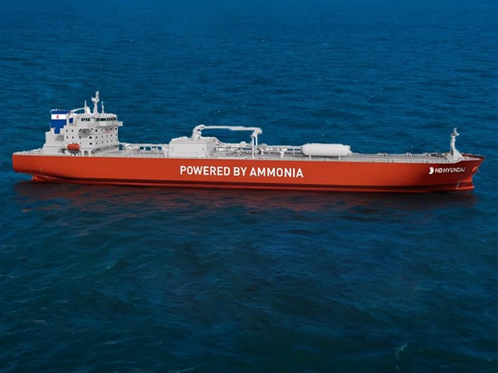 Rendering of ammonia-fueled ship