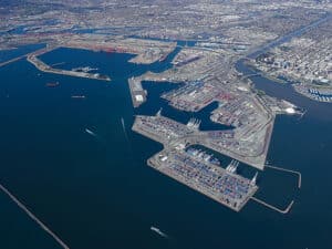 Aerial view of Port of Long Beach