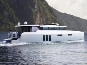 The Archipelago zero.63 boasts a parallel hybrid system, seamlessly combining the clean energy derived from a pair of methanol reformers and hydrogen fuel cells.
