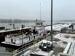 The St. Paul Engineer District saw the last tow of the 2023 navigation season as the M/V Thomas Erickson on December 3.