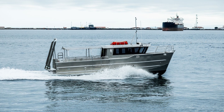 Exterior of shark diving boat