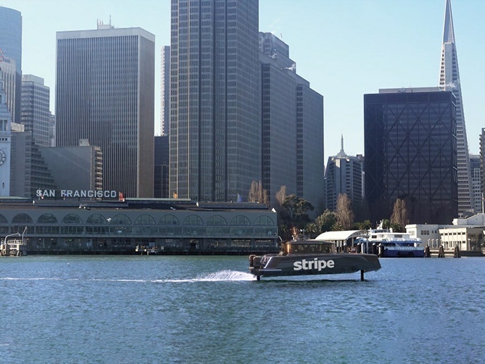 Navier boat against San Francisco back drop