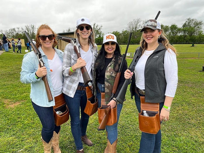 WIMOs members gather at last year's clay shoot. Current president, Taylor Dickerson, is on the far right.