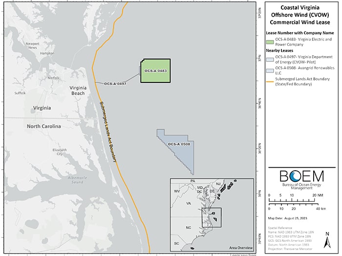 Coastal Virginia Offshore Wind (CVOW) location