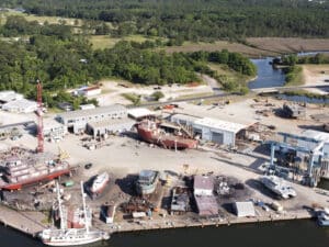Bayou La Batre shipyard aerial view