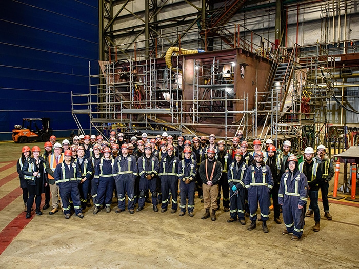 shipbuilders with prototype block for Canada's new polar icebreaker