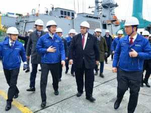 Secretary of the Navy Carlos Del Toro with Korean shipbuilders