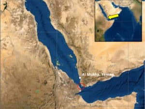 Site of Houthi attack on Star Bulk vessel Star Iris