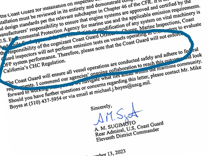 Coast Guard letter onCARB regulation