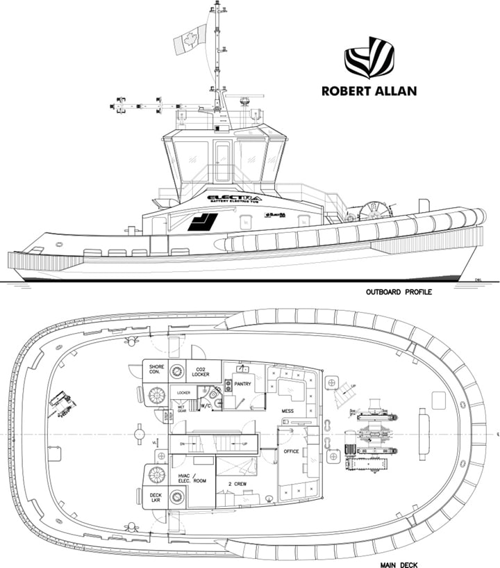GA drawing of SAAM Towage Canada tug