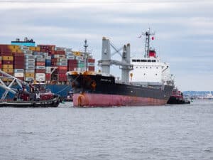 Vessel transits new fourth Baltimore temporarychannnel
