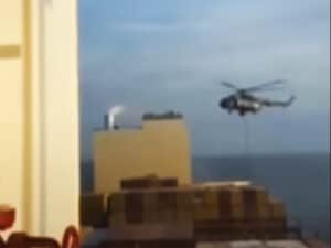 Iranian personnel landed on MSC Aries from helicoptert