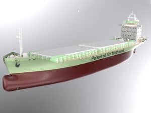 ship with methanol dual fuel system