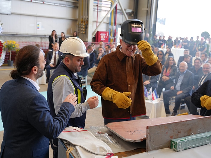 keel laying of the methanol dual fuel escort tug wasn't all sppechese