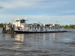 The M/V Ned Merrick was recently repowered with Tier 3 S16R engines from Mitsubishi. (Credit: Laborde Products)