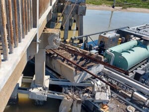 Barge strike on Pelican Island bridge