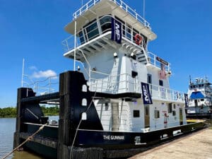 The M/V The Gunnar, towboat was powered with a pair of high-performance Mitsubishi S6R2 engines. (Credit: Laborde Products)