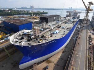 ship under repair at Seatrium
