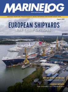 August issue of Marine Log focuses on shipbuilding in Europe, Canada and Asia.