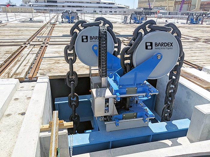 Bardex OmniLift shiplift will include fifty-six 575-tonne chain jack lift stations.