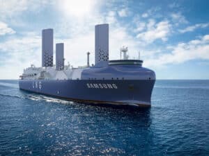 LNG carrier with wing sails