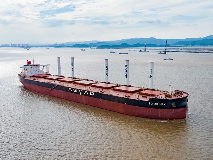 Anemoi rotor sails on Sohar Max