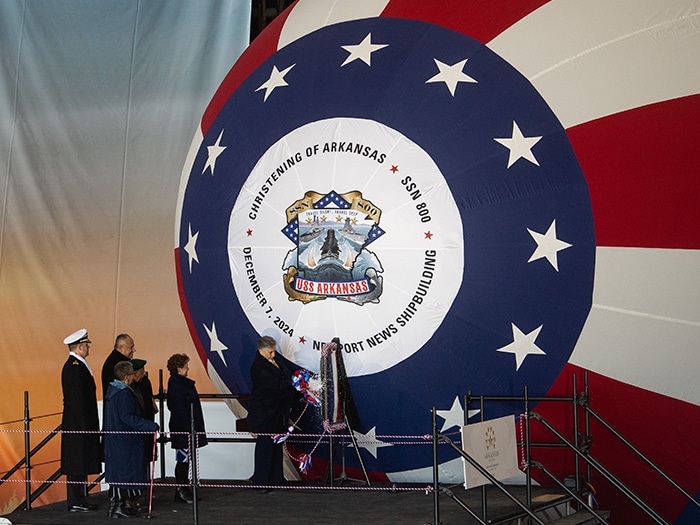 Arkansas (SSN 800) christening