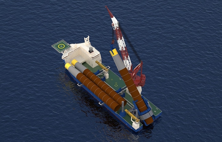 Penta Ocean vessel with U-stern