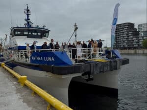 Anthea Luna, the latest addition to Tidal Transit’s fleet of purpose-built crew transfer vessels (CTVs), was christened on May 16