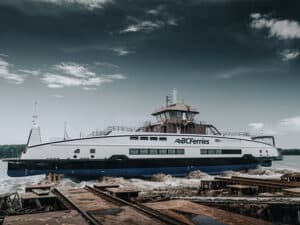 Side launch at Damen Shipyards Galati