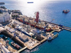 Technip’s Deep Blue in Gibdock’s Dock No.1.