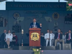 U.S. Secretary of Transportation Sean Duffy addresses USMMA Class of 2025