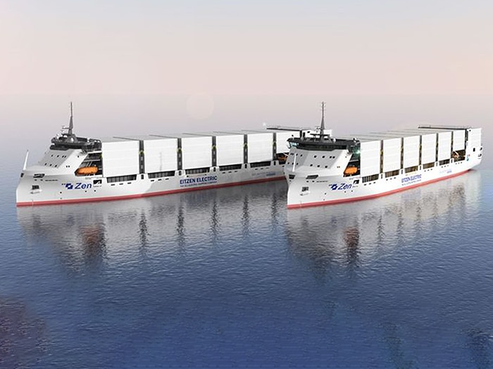 two battery-powered containerships