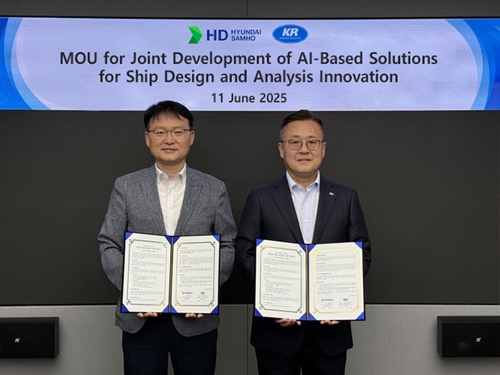 KR and HD Hyundai Samho sign MOU to jointly develop AI-based solutions for innovation in ship design and analysis.