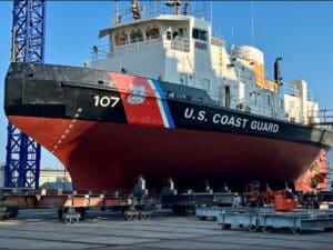 Coast Guard cutter Penobscot Bay at a major repair facility in Baltimore.