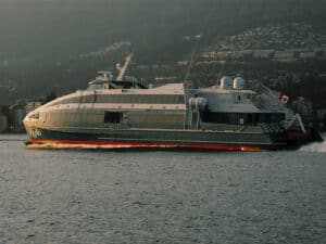 Vancouver Island Ferry company Hullo ferry on Salish Sea
