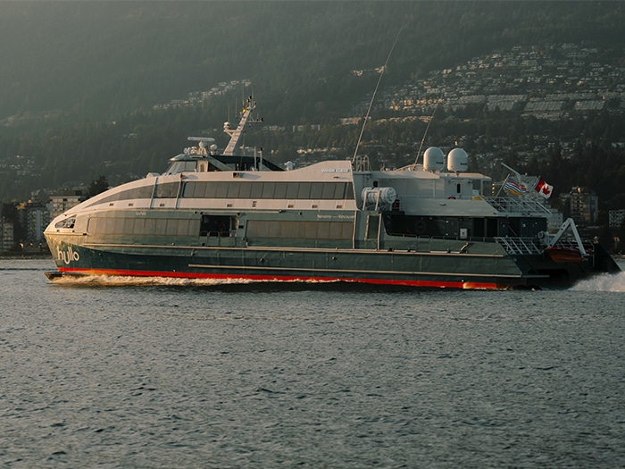 Vancouver Island Ferry company Hullo ferry on Salish Sea