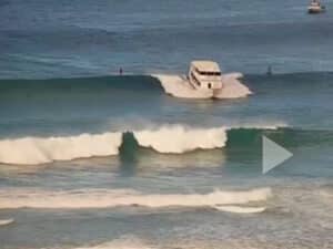 Still video image of the Discovery passenger vessel before it ran aground Saturday, August 9, in Hawaii.