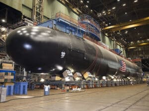 Virgina Class submarine under construction at Electric Boat