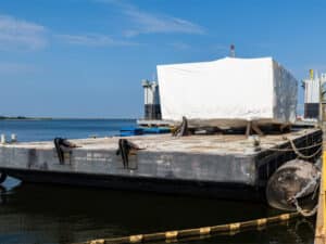 Modules produced at partner locations are helping HII imcrease shipbuilding throughpput
