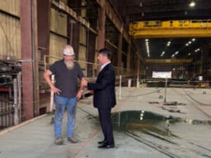 Senator Todd Young at Corn Island Shipyard