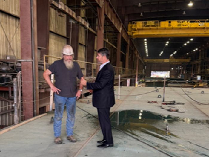 Senator Todd Young at Corn Island Shipyard