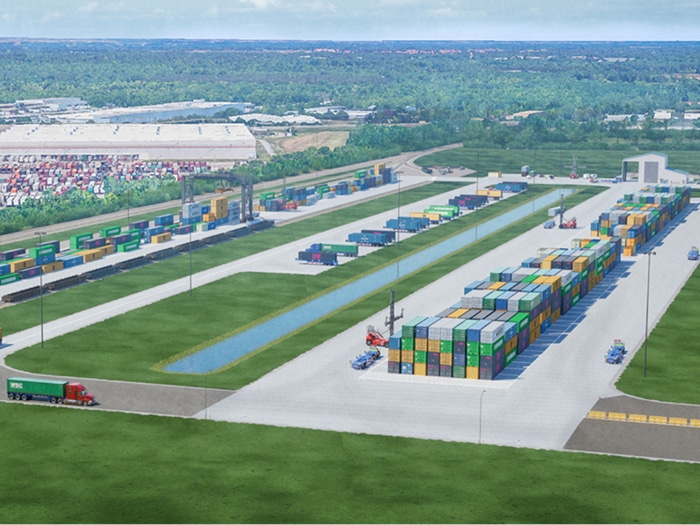 3D rendering of Montgomery intermodal facility scheduled to open in early 2027.