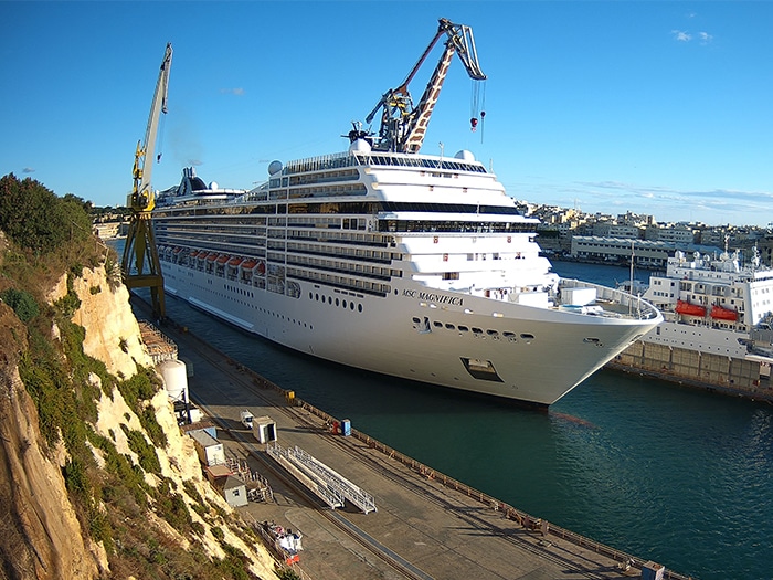 Major refurb of MSC Magnifica begins at Palumbo Malta