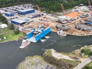 New floating dry dock gives Master Boat direct control over launch schedules and accelerating vessel deliveries. [Photo: Master Boat Builders]