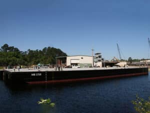 barge under construction at