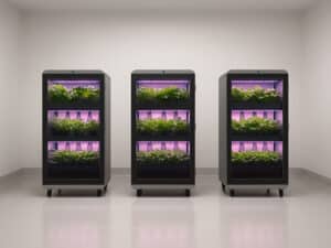Agwa's AI-powered autonomous vegetable growing units.