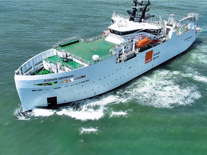 The 100-meter long ships will be sister vessels to the Sophie Germain, delivered by Colombo Dockyard in 2023. [Photo: Orange S.A.]